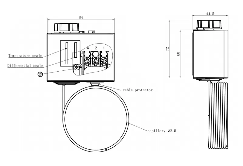 Dimension of Temperature Control Switch LF55T Dimension of Temperature Control Switch LF55T